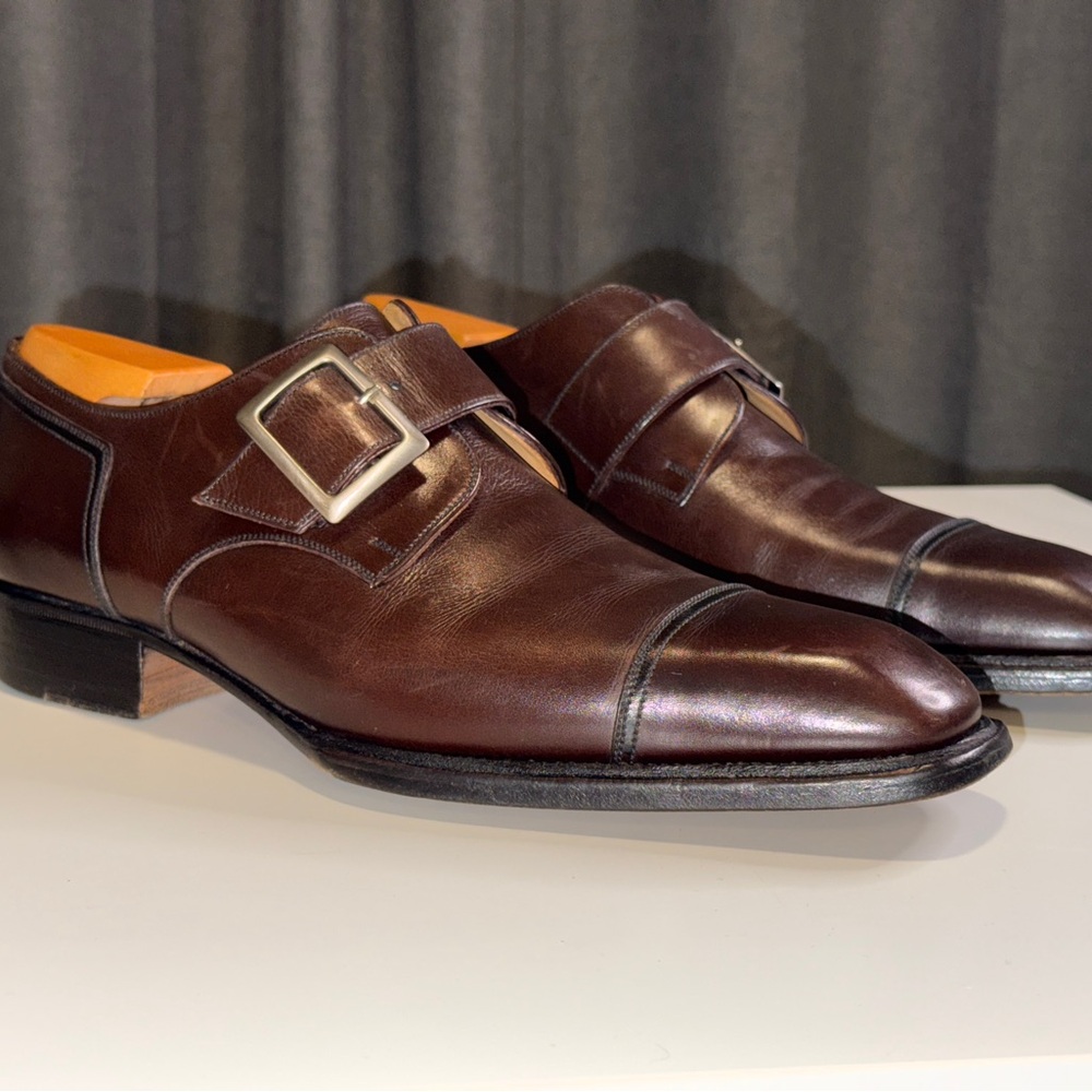 J.M. Weston Beaubourg Leather Monk Strap Size 6/E